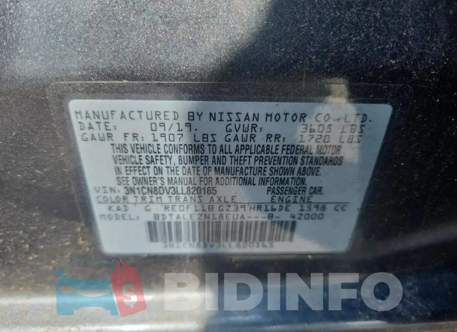 3N1CN8DV3LL820165 Photo# 13