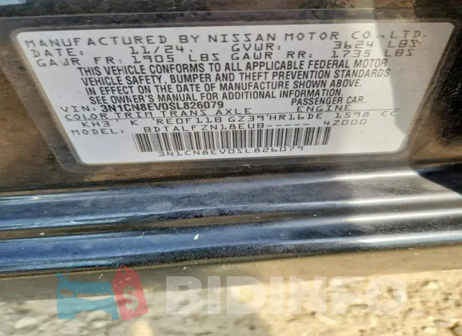 3N1CN8EV0SL826079 Photo# 13