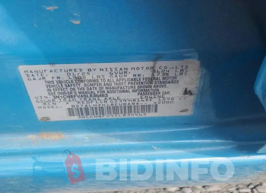 3N1CN8FV4SL835463 Photo# 12