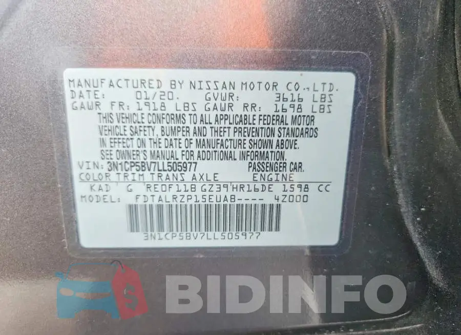 3N1CP5BV7LL505977 Photo# 14