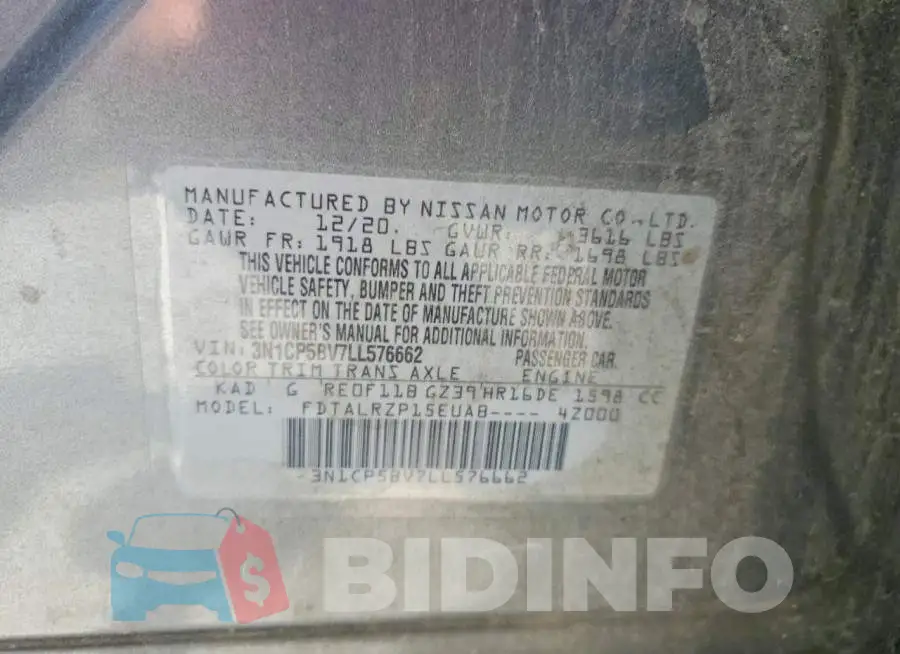 3N1CP5BV7LL576662 Photo# 12