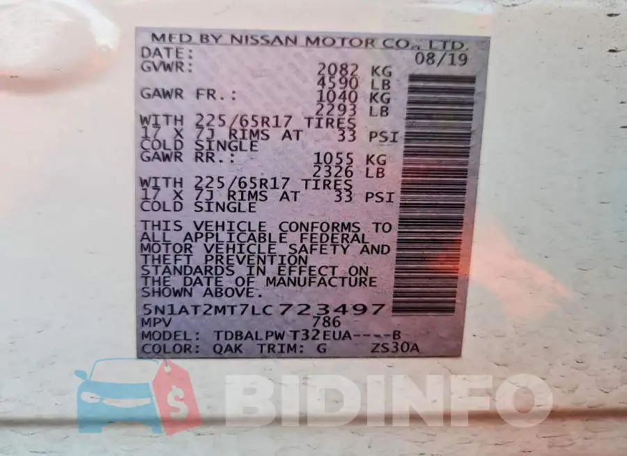 5N1AT2MT7LC723497 Photo# 14