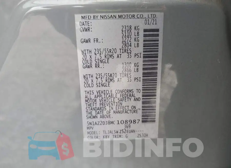 5N1AZ2DJ8MC108987 Photo# 14