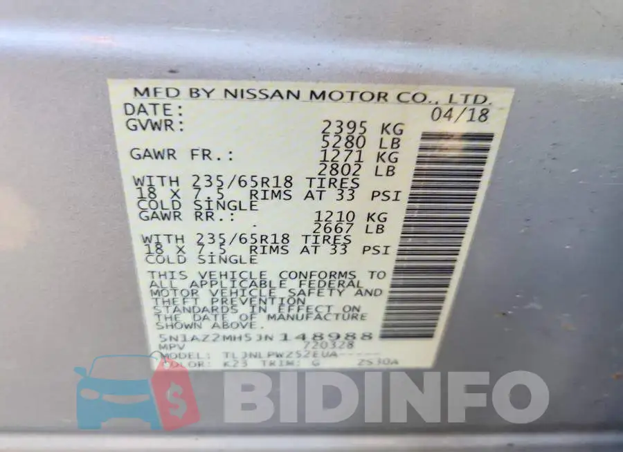 5N1AZ2MH5JN148988 Photo# 13