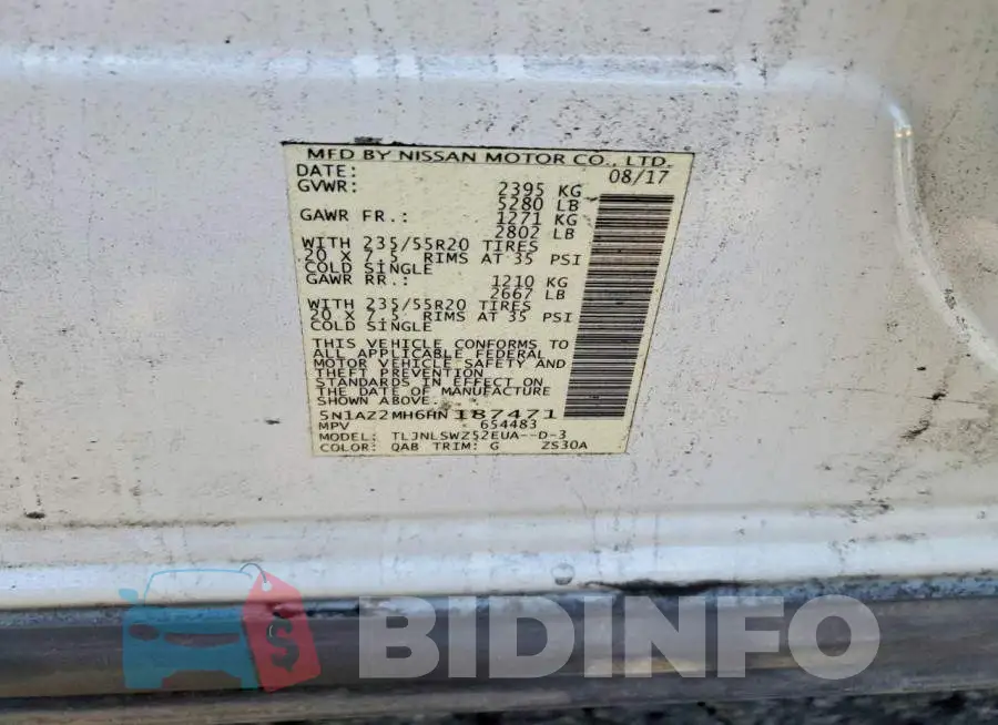 5N1AZ2MH6HN187471 Photo# 12