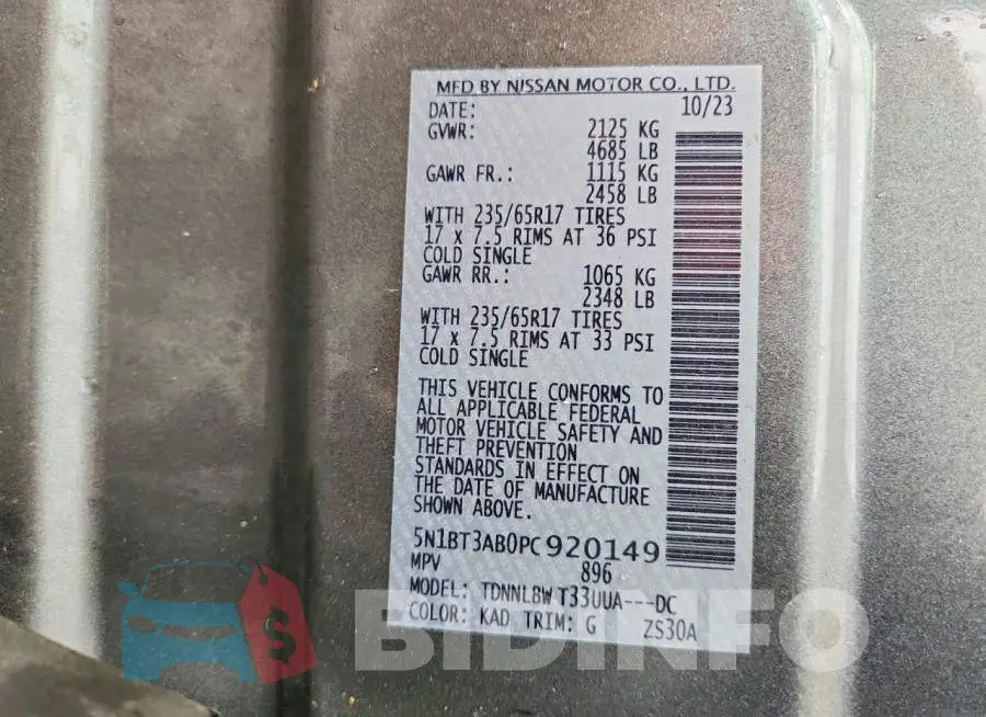 5N1BT3AB0PC920149 Photo# 13