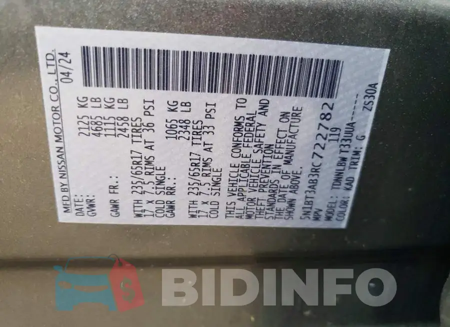 5N1BT3AB3RC722782 Photo# 14