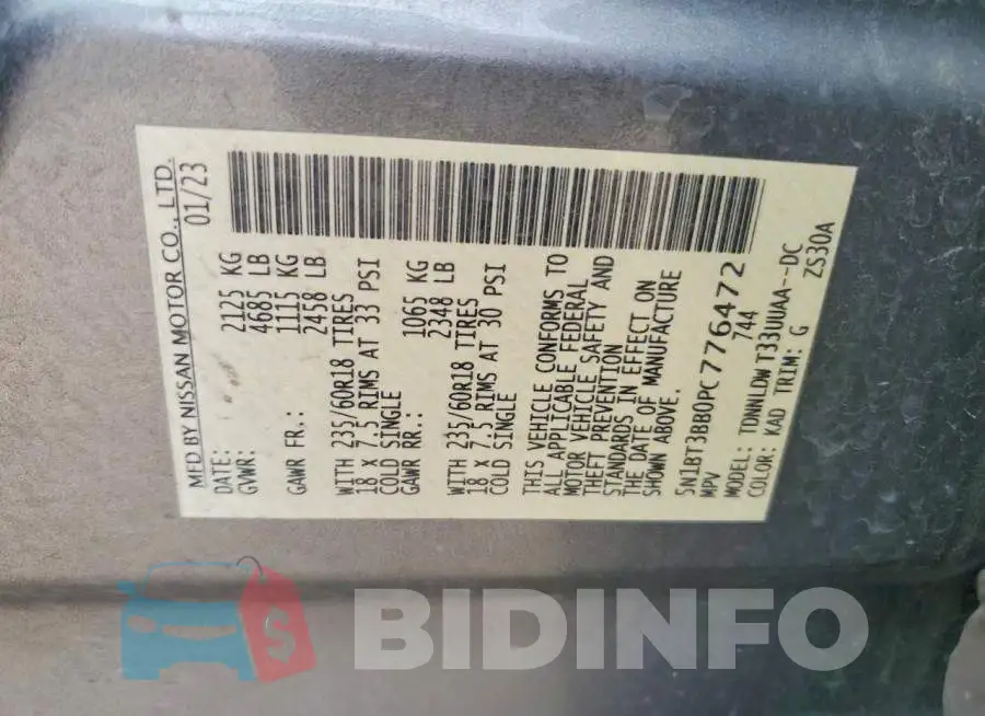 5N1BT3BB0PC776472 Photo# 13