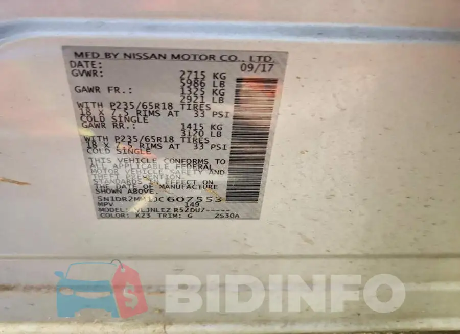 5N1DR2MM1JC607553 Photo# 13