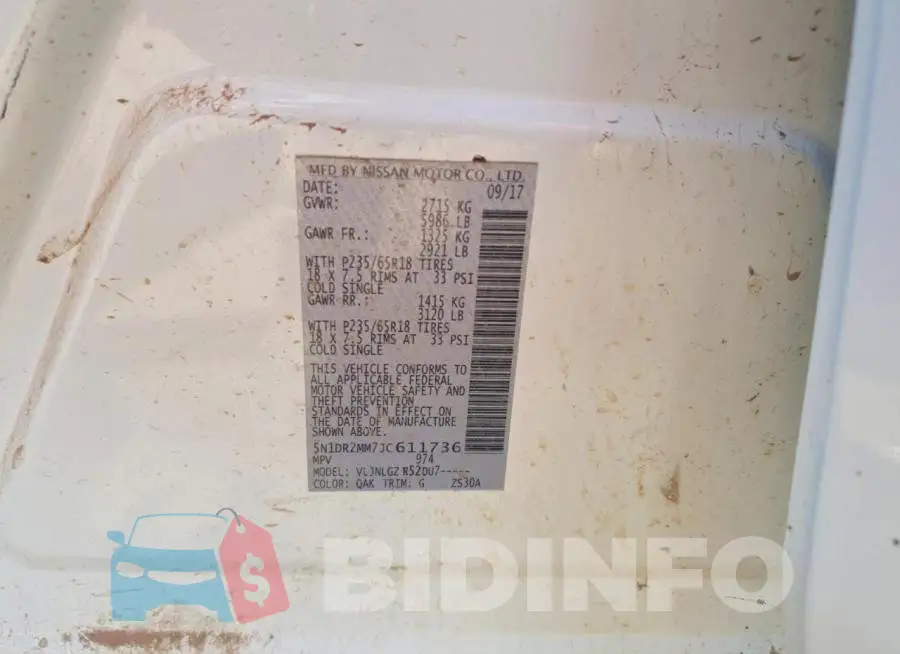 5N1DR2MM7JC611736 Photo# 12