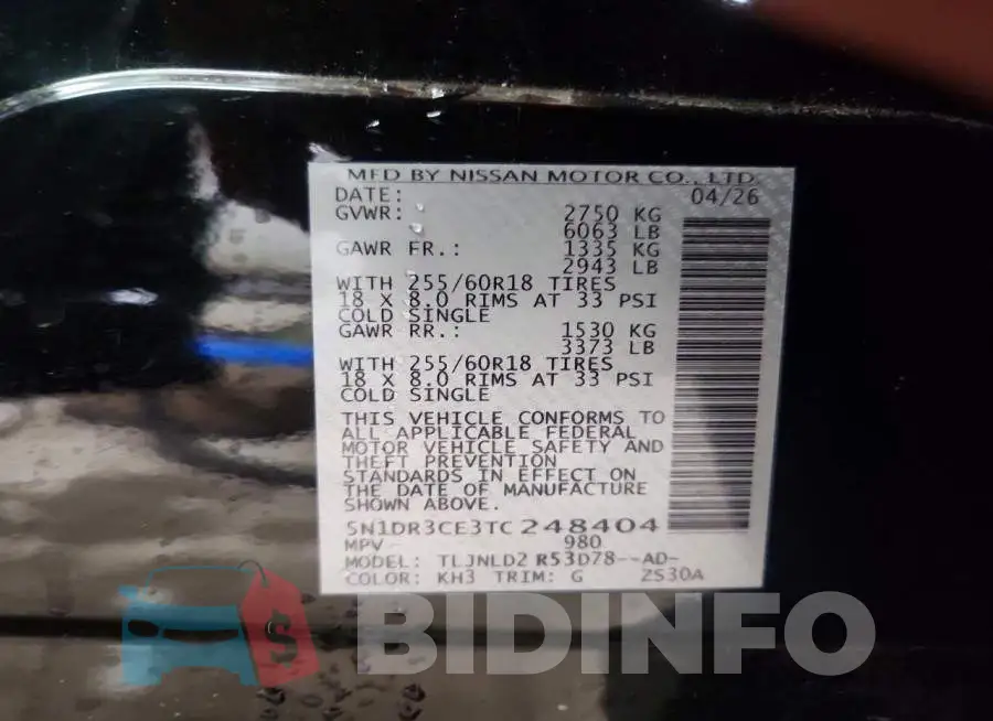 5N1DR3CE3TC248404 Photo# 14