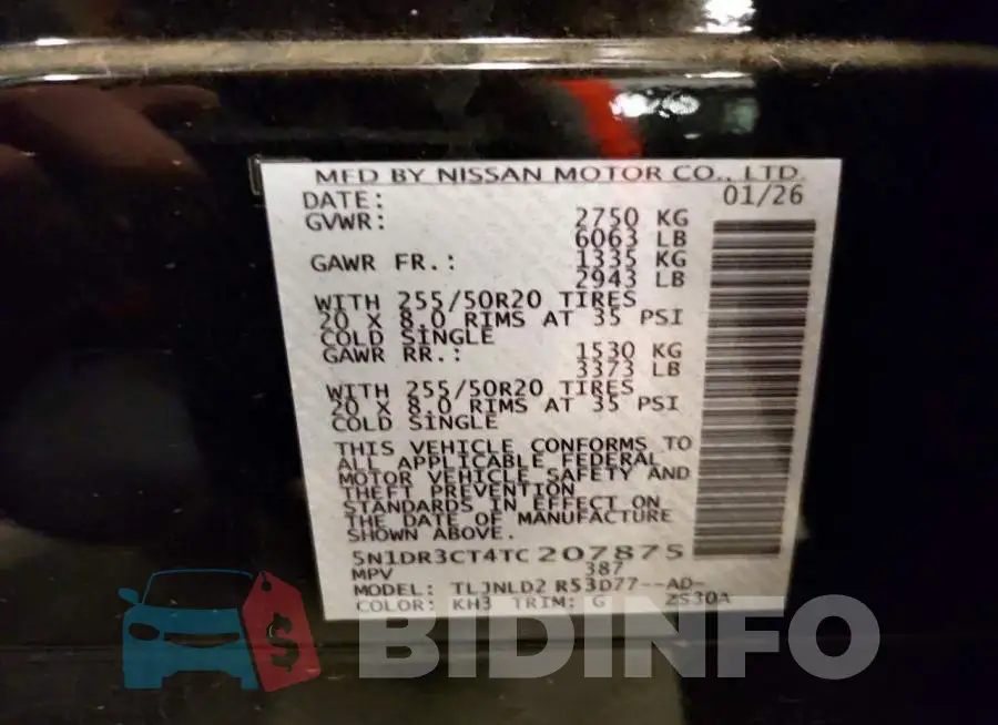 5N1DR3CT4TC207875 Photo# 14