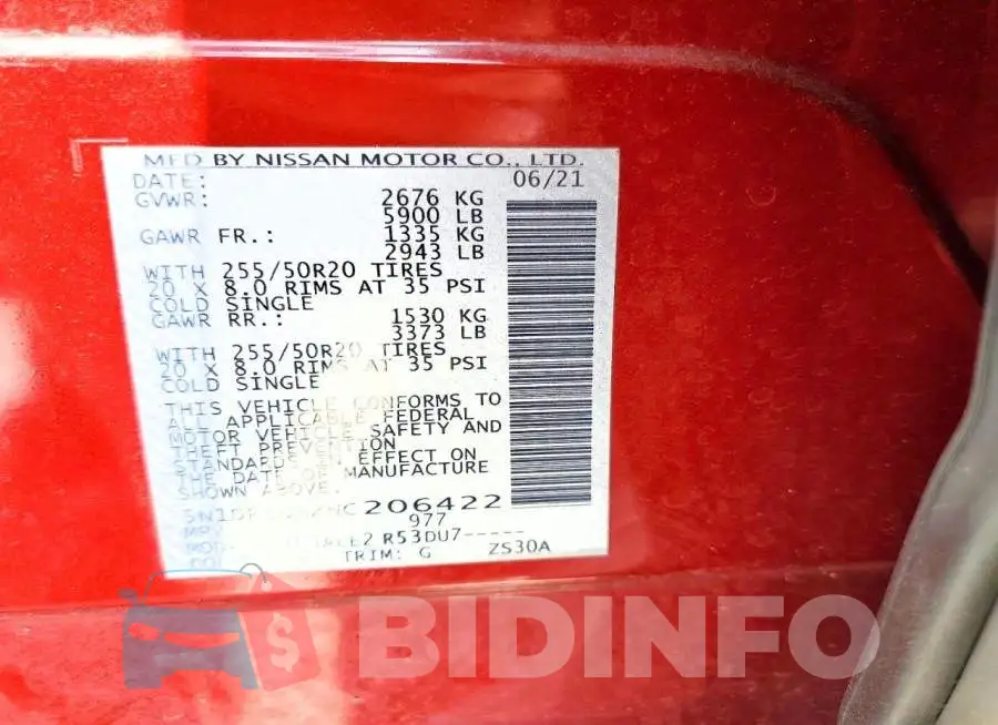 5N1DR3DHXNC206422 Photo# 13