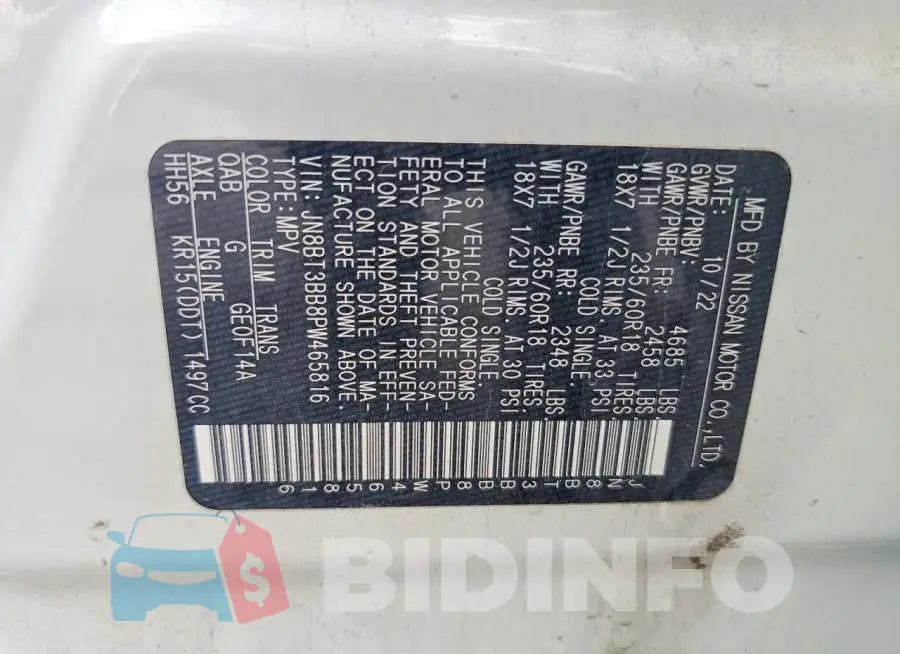 JN8BT3BB8PW465816 Photo# 13