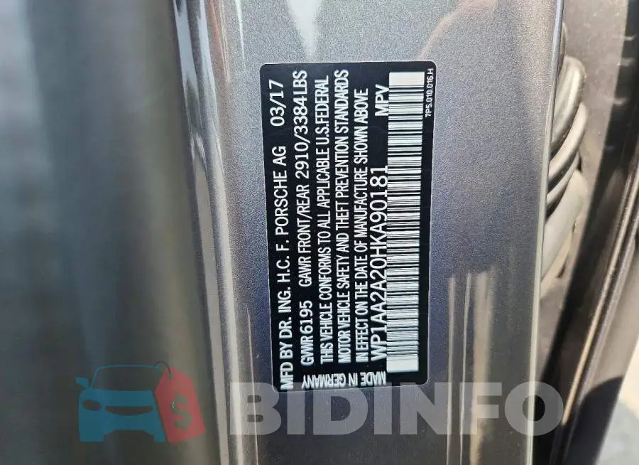 WP1AA2A20HKA90181 Photo# 13