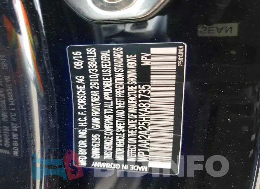 WP1AA2A25HKA81735 Photo# 13