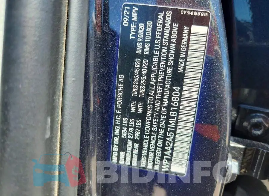 WP1AA2A51MLB16804 Photo# 13