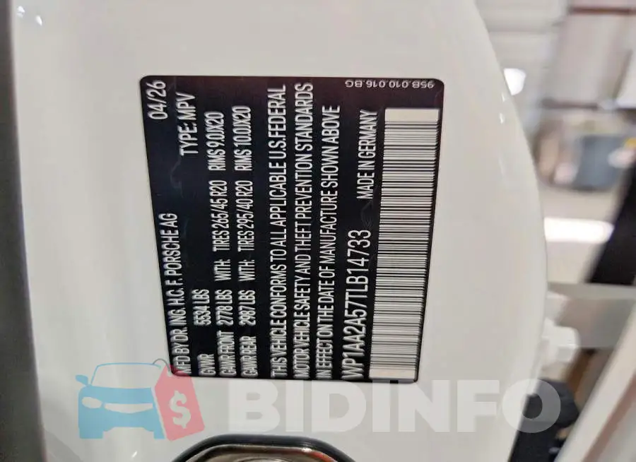 WP1AA2A57TLB14733 Photo# 14