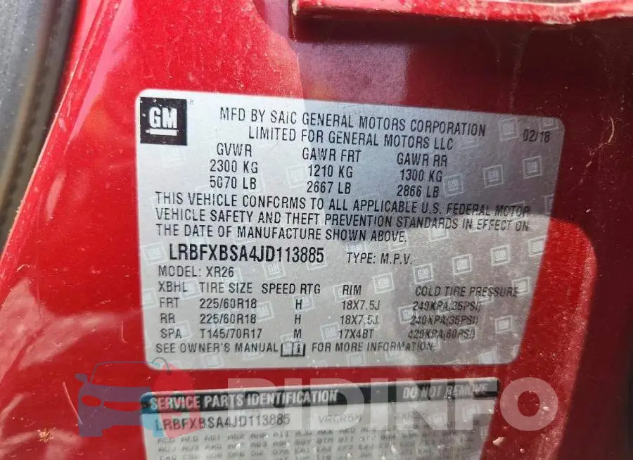 LRBFXBSA4JD113885 Photo# 13