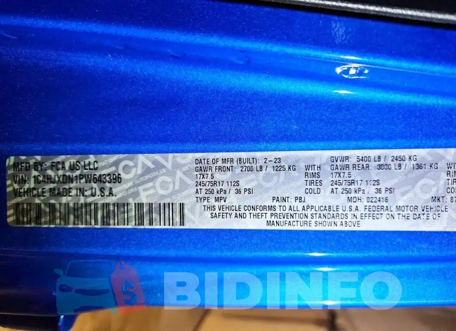 1C4HJXDN1PW643396 Photo# 13