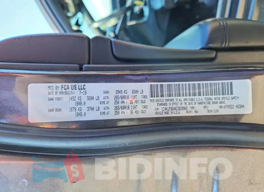 1C4RJFBG4KC829902 Photo# 13