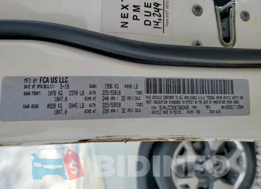 3C4NJCCB3KT802405 Photo# 13