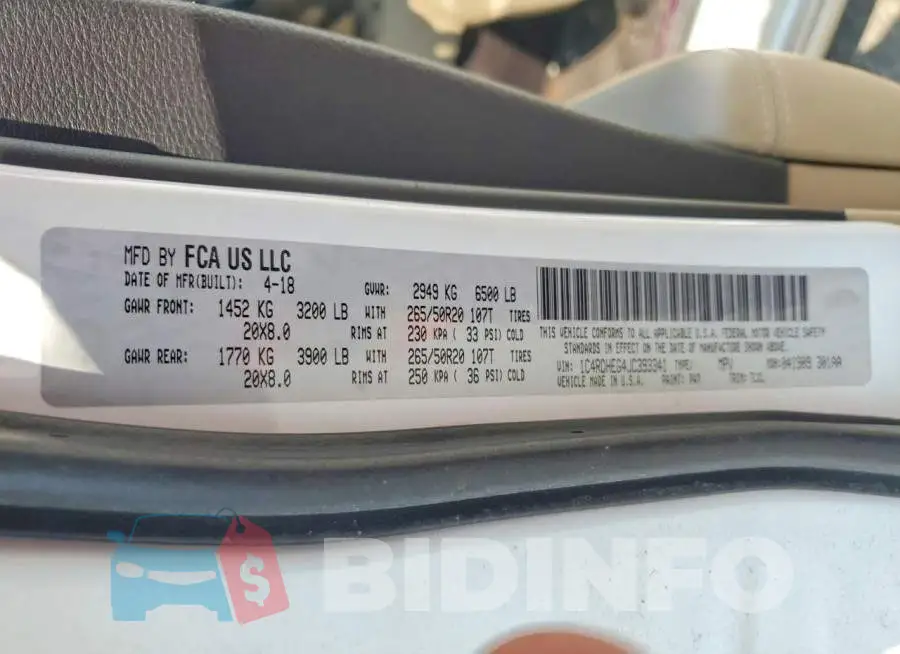 1C4RDHEG4JC393341 Photo# 13