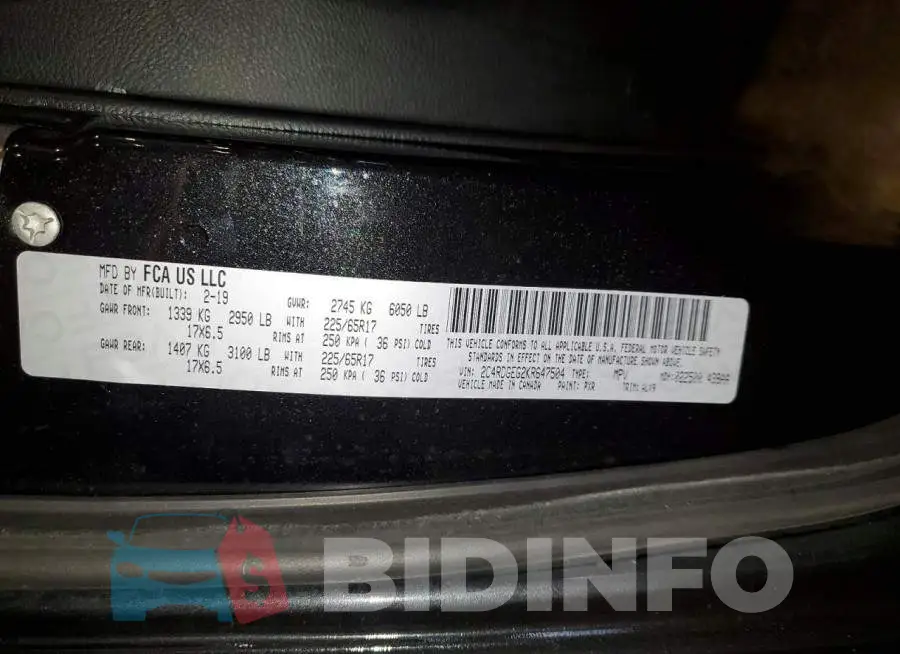 2C4RDGEG2KR647504 Photo# 13