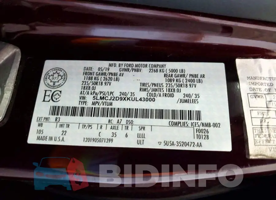 5LMCJ2D9XKUL43000 Photo# 14