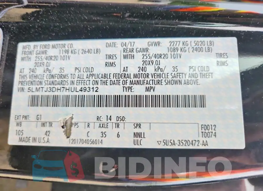 5LMTJ3DH7HUL49312 Photo# 13