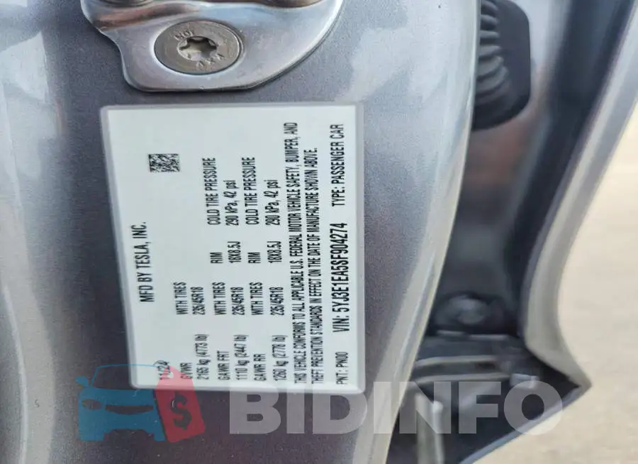5YJ3E1EA5SF904274 Photo# 13