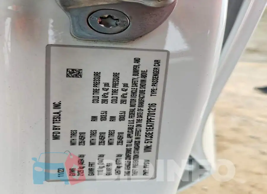 5YJ3E1EA7PF701216 Photo# 13