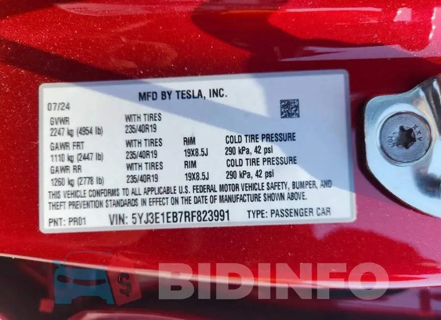 5YJ3E1EB7RF823991 Photo# 13