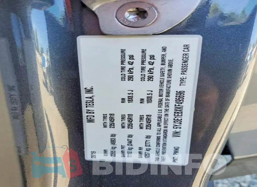 5YJ3E1EBXKF495696 Photo# 12