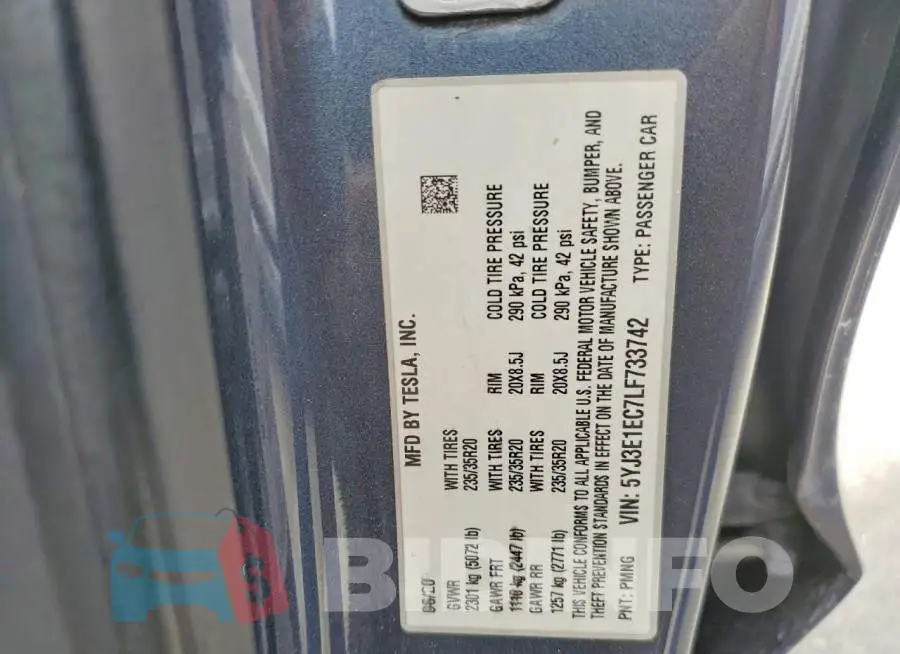5YJ3E1EC7LF733742 Photo# 12