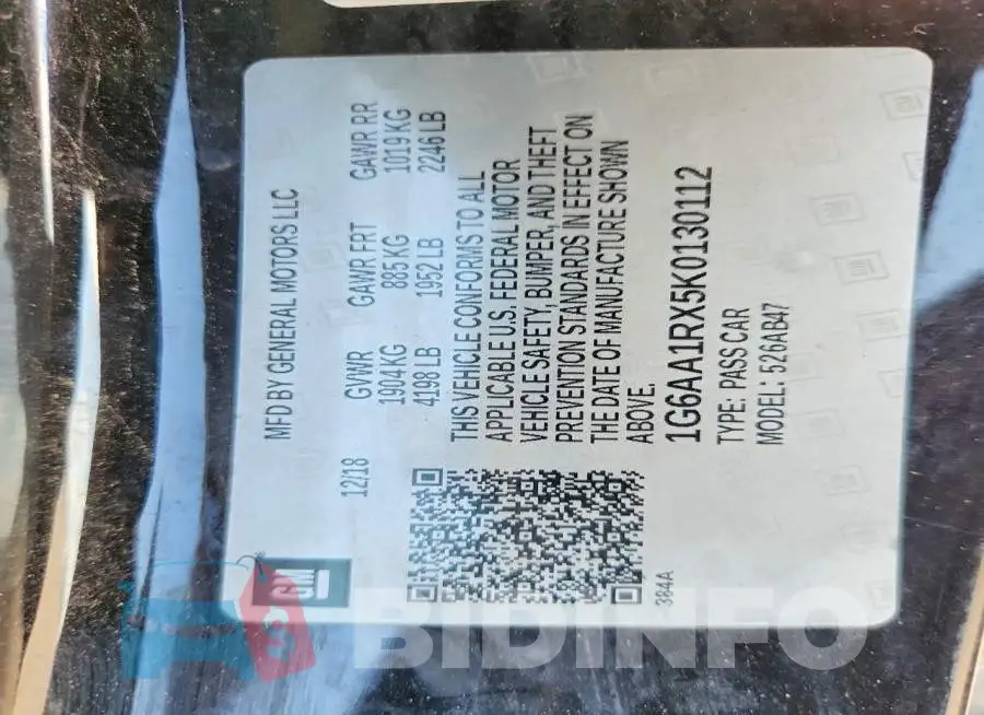 1G6AA1RX5K0130112 Photo# 12