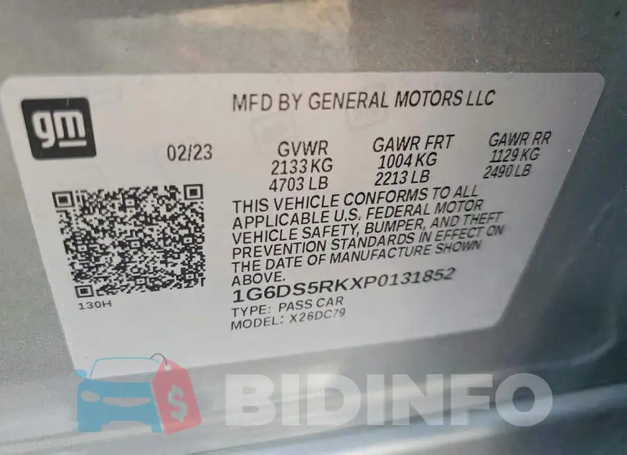 1G6DS5RKXP0131852 Photo# 12