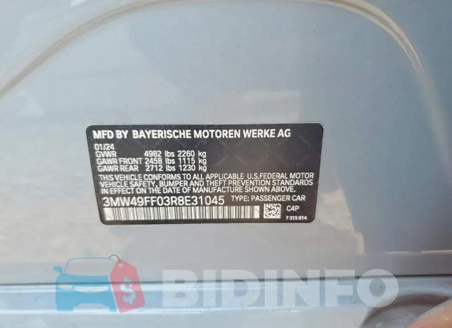 3MW49FF03R8E31045 Photo# 12