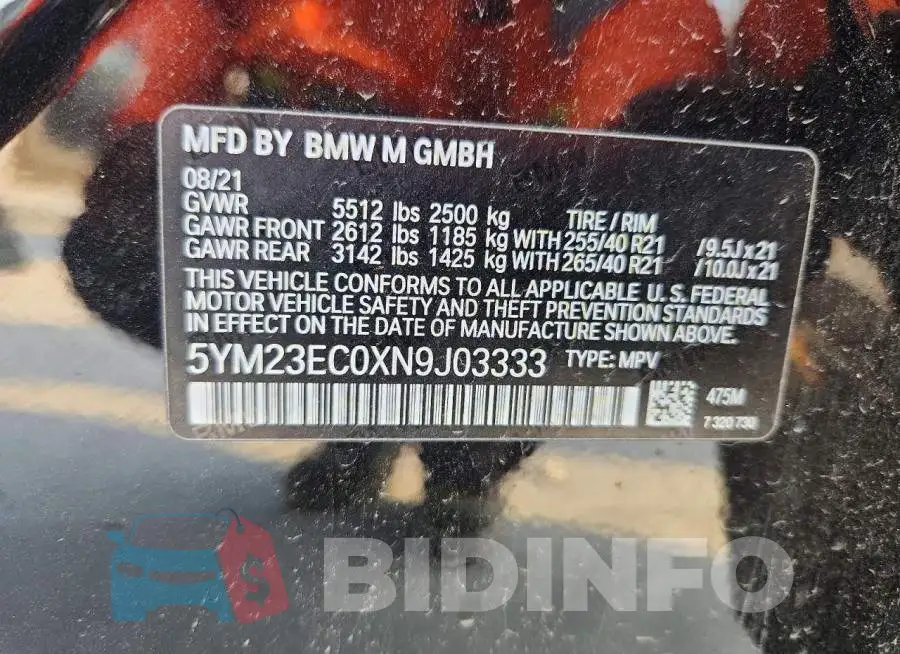 5YM23EC0XN9J03333 Photo# 14