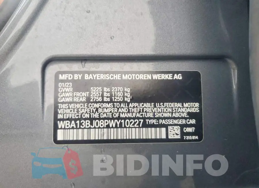 WBA13BJ08PWY10227 Photo# 12