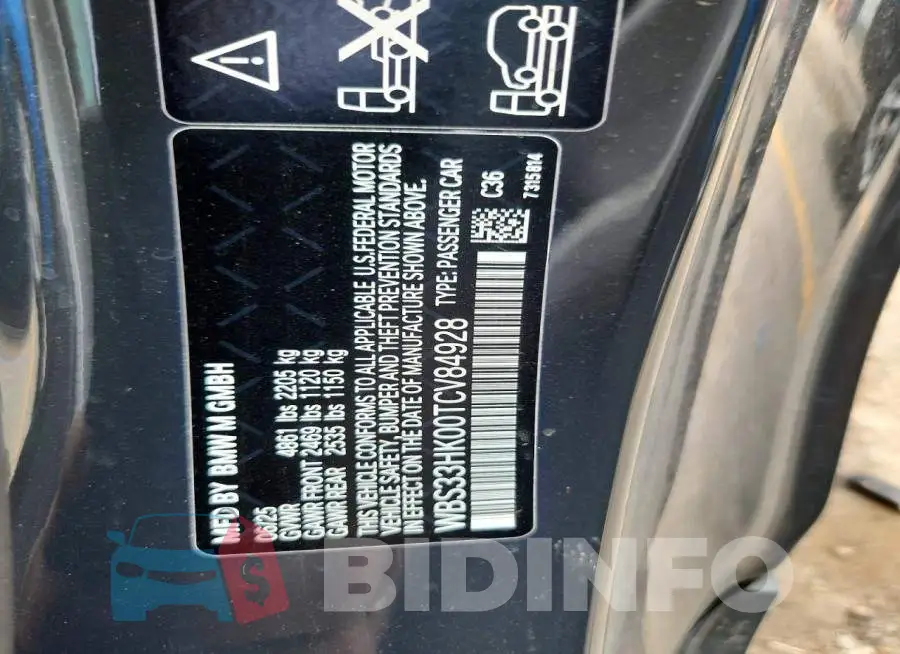 WBS33HK00TCV84928 Photo# 13