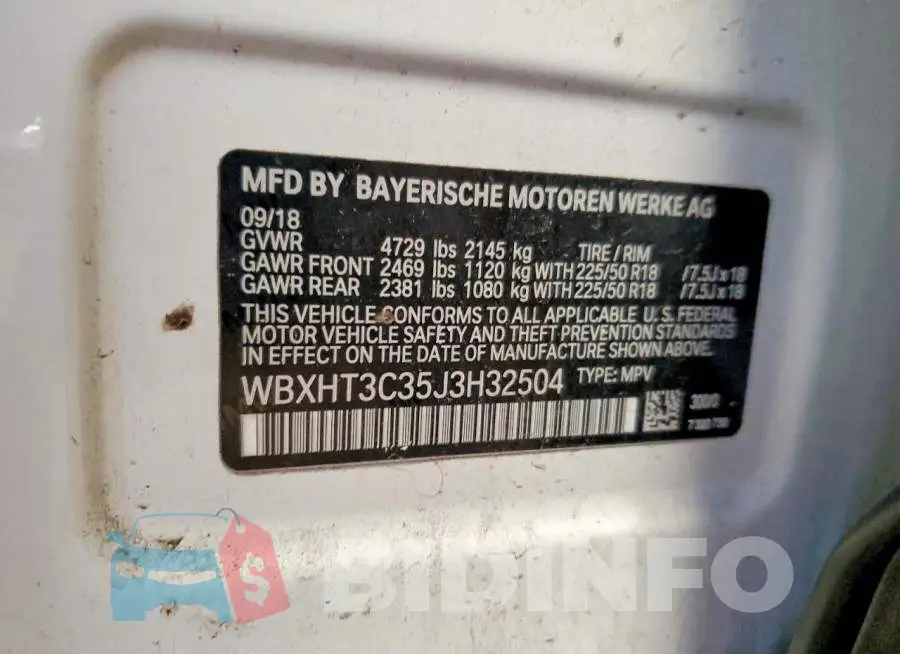WBXHT3C35J3H32504 Photo# 14