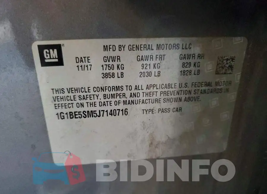 1G1BE5SM5J7140716 Photo# 13