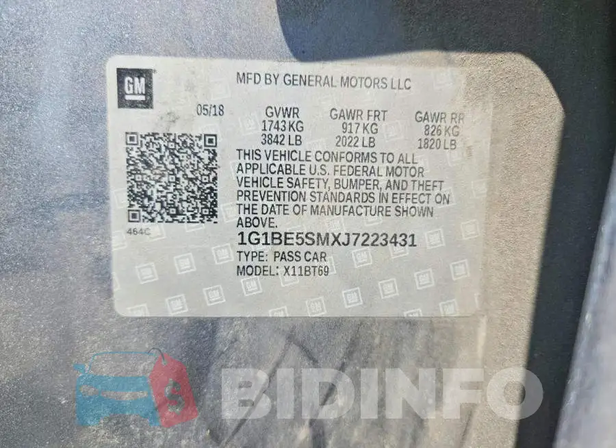 1G1BE5SMXJ7223431 Photo# 12