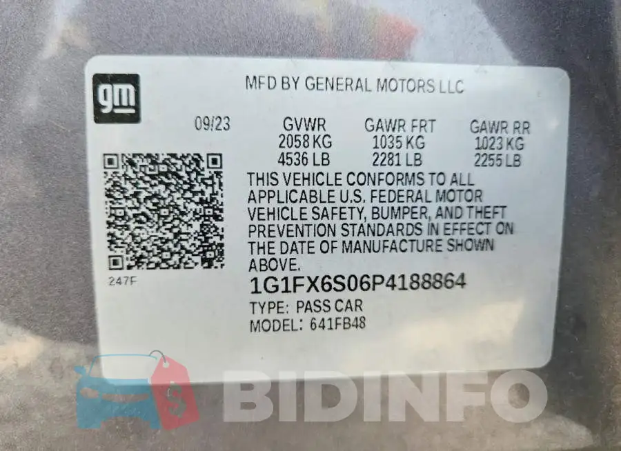 1G1FX6S06P4188864 Photo# 13