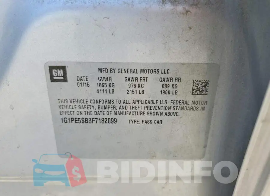 1G1PE5SB3F7182099 Photo# 12