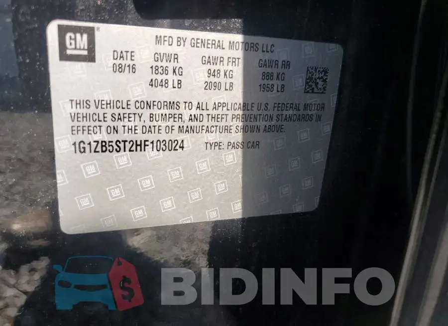1G1ZB5ST2HF103024 Photo# 12