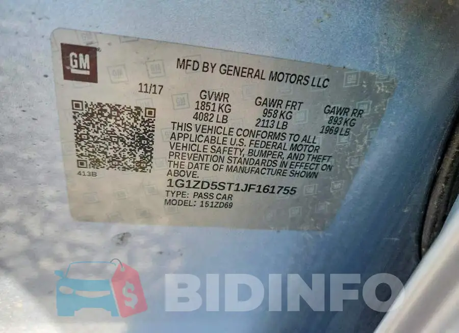 1G1ZD5ST1JF161755 Photo# 13