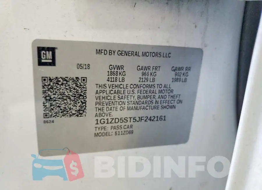 1G1ZD5ST5JF242161 Photo# 12