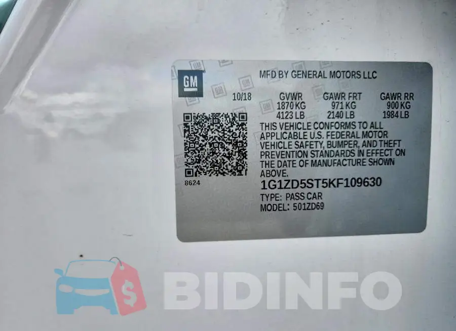 1G1ZD5ST5KF109630 Photo# 12